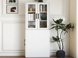 70.87" H Display Storage Cabinet , 4 Tier multi-functional pull-out multi-tier storage shelf & 2 W331P295245