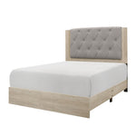 ZUN Modern Design Bedroom Furniture Cream Finish 1pc Beautiful Queen Bed Button-Tufted Fabric B011P228970