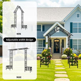 Metal Garden Arch with Adjustable Width W68.11''W94.29'' Climbing Plants Support Rose Arch Outdoor W1586P268890