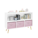 ZUN Kids bookcase with Collapsible Fabric Drawers, Children's Book Display, Toy Storage Cabinet 00040385