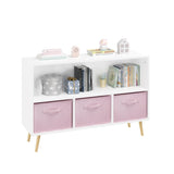 ZUN Kids bookcase with Collapsible Fabric Drawers, Children's Book Display, Toy Storage Cabinet 00040385