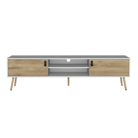 ZUN Tv Stand A Magness, Living Room, White / Macadamia B092142843