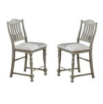 ZUN Classic Light Grey Plush Upholstered Cushion Chairs Set of 2pc High Dining Chair Open Slats Back B011P193977