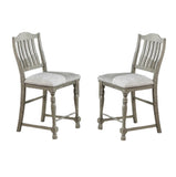 ZUN Classic Light Grey Plush Upholstered Cushion Chairs Set of 2pc High Dining Chair Open Slats Back B011P193977