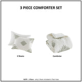 Full/Queen 3 Piece Cotton Blend Chenille Comforter Set B035128814