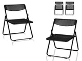 4 Pack Plastic Folding Chairs, Lightweight Stackable Commercial Chairs, Portable Event Seats Indoor 82654466