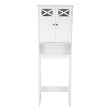 Double Door Fork Toilet Cabinet White 62734971