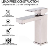 Single Handle Faucet, Brushed Nickel Single Hole Faucet, Solid Brass Modern W1386P331308