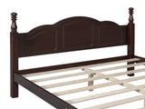 Full Size Wood Platform Bed Frame,Retro Style Platform Bed with Wooden Slat Support,Dark Walnut WF308186AAD