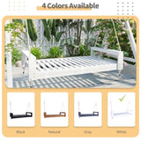 TOPMAX Twin Size Porch Swing Bed Seating Group, Patio Acacia Wood Swing Frame with Hemp Ropes for N717P210135K