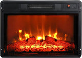 23" Electric Fireplace, 3DInfrared Black Fireplace Electric Insert Heater, with IR Remote Control, 92000032