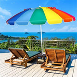 8 Ft Beach Umbrella With UV Protection 16-Ribbed Windproof Frame 72593657