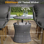ZUN K&K 5 Pieces Patio Furniture Chair Sets, Patio Conversation Set With Wicker Cool Bar Table, WF324995AAG