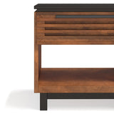 24" Side Table, Fully Assembled, Black with Bourbon Finish B108131541