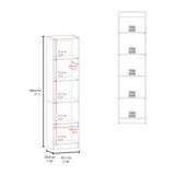 Home Slim Design Bookcase With 5-Tier Shelves, Natural Oak B200P335316