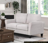 Modern Transitional Sand Hued Textured Fabric Upholstered 1pc Loveseat Attached Cushion Living Room B01156549