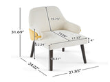 Indoor Dining Chair Set of 2, Beige & Yellow Two-Tone Fabric Armchair with Sturdy Frame, Modern N779P370716B
