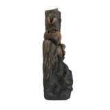 8.5x5.1x13.6" Decorative 4 Tier Broken Pot Water Fountain with LED Light, Brown W2078138942