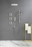 Shower System with Shower Head, Hand Shower, Slide Bar, Bodysprays, Shower Arm, Hose, Valve Trim, 09369555