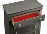 Blaze Modern Style 5-Drawer Chest Made with Wood in Metallic Gray B009P286645