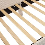 Twin Size L-Shaped Corduroy Daybed,Upholstered Bed Frame with 2 Storage Drawers, Beige N733P171470A