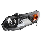 2pcs Front Left Right Headlights for Honda Civic 2006-2011 2dr Coupe Models Only Black 91407748