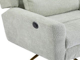 Power Recliner Chair Swivel,Boucle Upholstered 360&deg Swivel Recliner with gold 5 star base-light N771P298185L