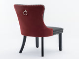 Furniture, Modern, High-end Tufted Solid Wood Contemporary PU and Velvet Upholstered Dining Chair 94894593