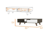 Dark Brown and White 1-Drawer 1-Shelf Rectangle Coffee Table B06280717