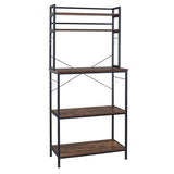5-Tier Bakers Rack with 10 S-Shaped Hooks, Industrial Microwave Oven Stand, Free Standing 55910941