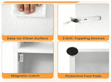 White Freestanding Bathroom Tall Storage Cabinet with Dimmable LED Light & Remote Control, Narrow 45263480