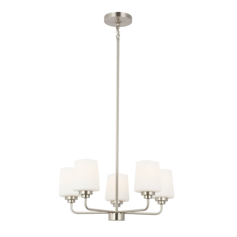 ZUN 5 Light Glass Hanging Pendant Chandelier Fixture Living Room Ceiling Lamp W2355P155340
