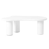 ZUN ON-TREND 44'' x 25.9'' Easy Assembly Cloud Coffee Table with 1.5'' Thick Tabletop, Cream Style N721P190395K