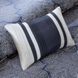 8 Piece Jacquard Comforter Set Navy Queen B03596803