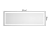 60 x 28 Inch LED Bathroom Mirror with Front and Backlight, Wall Mounted Vanity Mirror with Aluminum W2287P354857