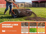 27"16" Lawn Fertilizer Spreader with Diamond Mesh Clump-Free Garden Compost Spreader - Orange 26960642