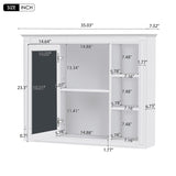 ZUN 35'' x 27.5'' Medicine Cabinet, Wall Mounted Bathroom Storage Cabinet, Modern Bathroom Wall Cabinet WF322917AAK