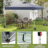 10 X 10 FT Gray Pop up Tent with Wheeled Bag and 1 Sidewall 09507160