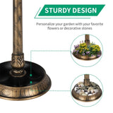 42"bird bath feeder with flowerpot base and Solar. Bronze 87996650