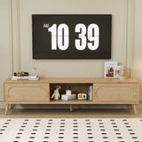 Boho TV Stand for TVs up to 80'' , Modern Farmhouse Media Console, Entertainment Center with Solid 61389525