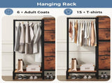 4 Drawers Dresser with Hanging Rack, 44-inch Tall Reversible Fabric Chest, Bedroom Storage Tower, 77536599