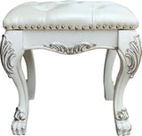 Champagne and Bone White Tufted Vanity Stool B062P215392