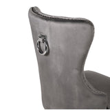 Erica 2 Piece Stainless Steel Legs Chair Finish with Velvet Fabric in Dark Gray 808857803009