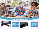 14-Slot Customizable Spinning Prize Wheel with Foldable Stand, Rewritable Tabletop Fortune Wheel 60013848