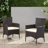 ZUN Clementine Outdoor Multibrown PE Wicker Dining Chairs 56447.00ABEI