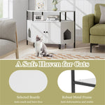 ZUN White litter box, polygonal cat house, cat furniture, living room cabinet 70378718