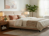 Simple Modern Camel Plush Soft Bed Comfortable Backrest Bedroom Bed,Queen N769P292572E