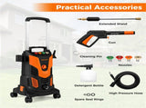 Orange Black 2300 PSI Electric Pressure Washer with 4 Quick-Connect Nozzles & Soap Bottle, 1900W 28713643