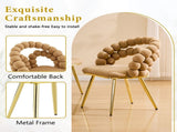 Set of 2 Modern Velvet Dining Chair with Bubble Back, Accent Chair with Gold Metal Legs, Upholstered W3875P446131