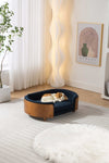 ZUN Scandinavian style Elevated Dog Bed Pet Sofa With Solid Wood legs and Walnut Bent Wood Back, W794125941